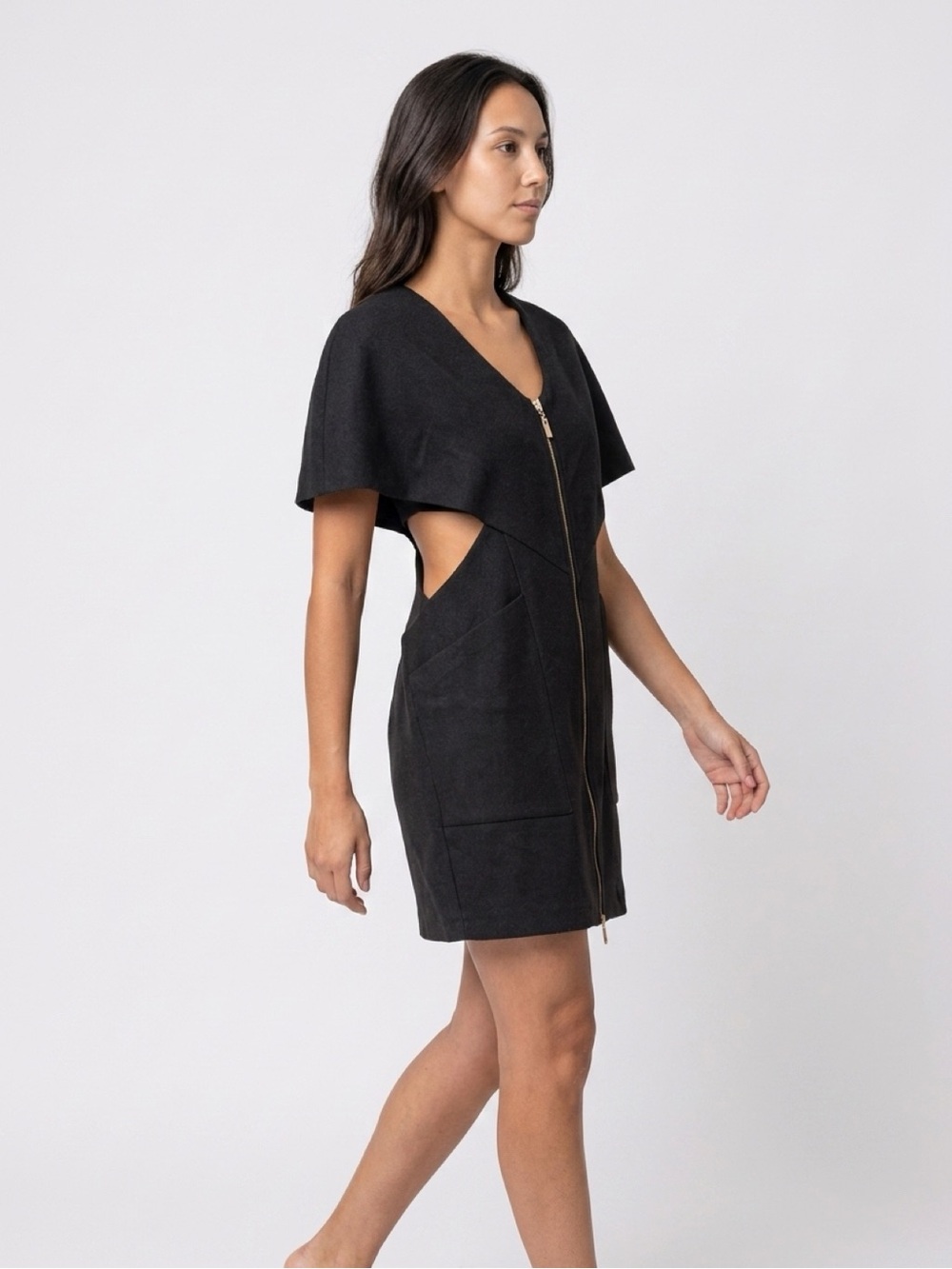 Gracia Black Zip-Front Women's dress - Picture 6 of 7